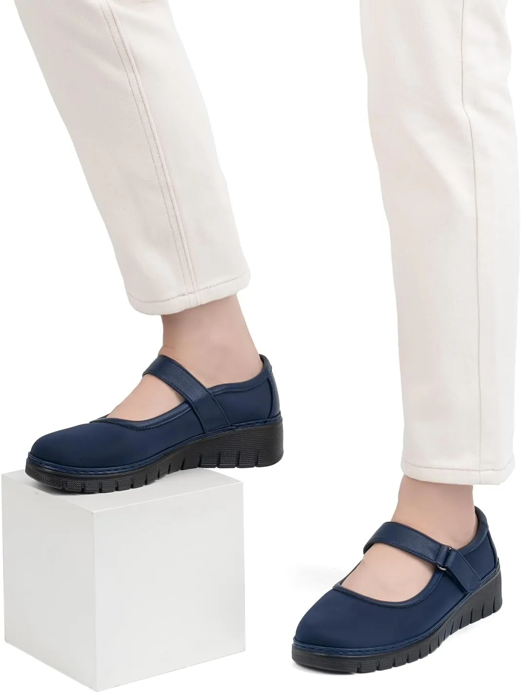 Women’s Mary Jane Shoes for Bunions Comfortable Orthotic Dress Shoes Non-Slip Orthopedic Work Shoes