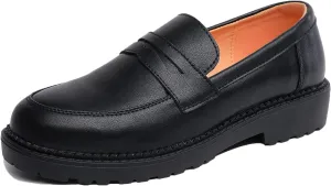 Womens Penny Loafers Shoe Women Leather Loafers Driving Moccasins Shoes Comfortable Boat Shoe