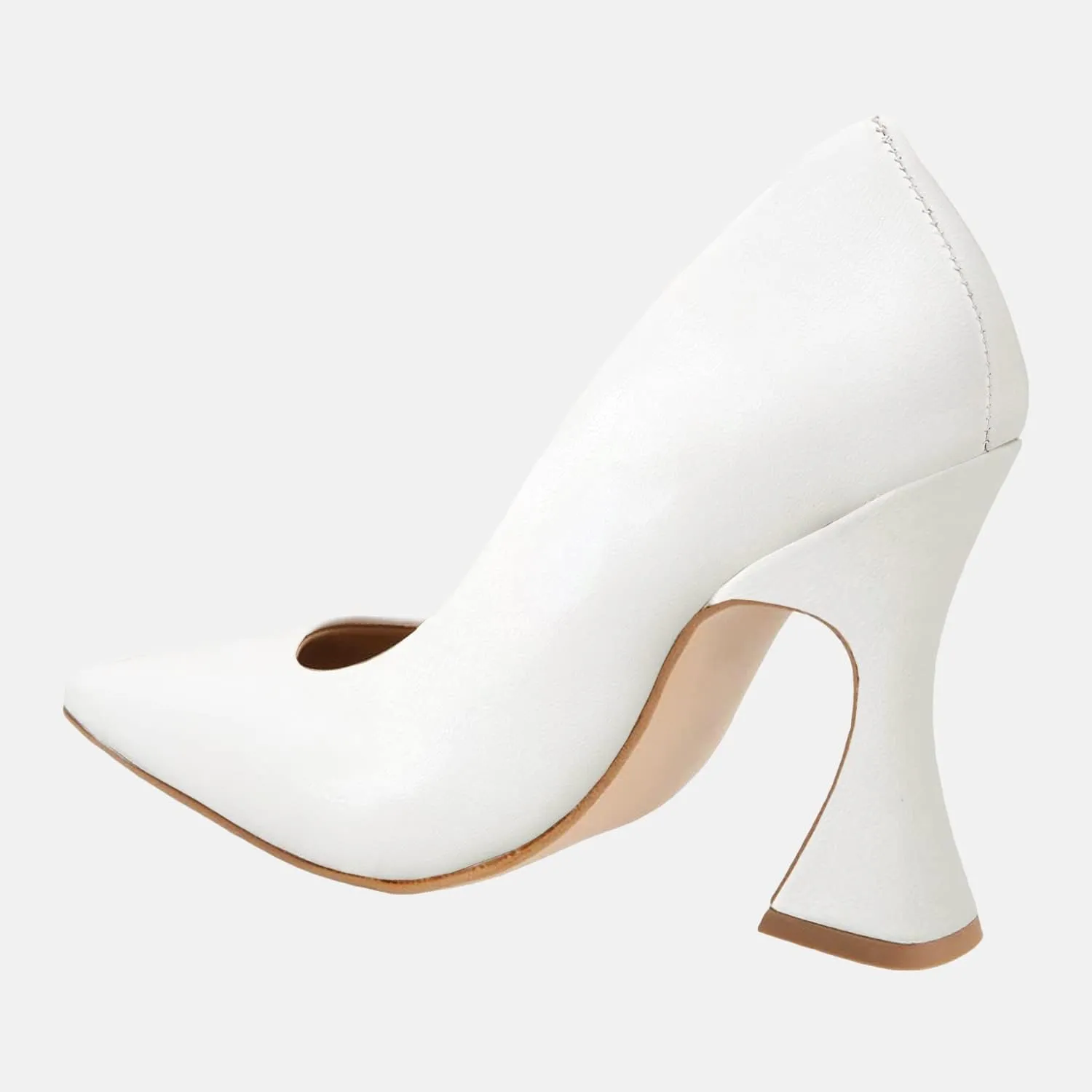 Women's Pointed Toe High Heel Pumps Closed Toe Flared Heel Slip-On Party Wedding Office Dress Shoes