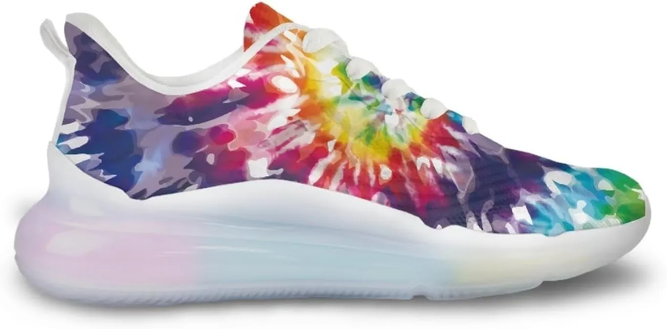 Women's Rainbow Sneaker Cozy Lightweight Air Cushion Footwear Travel Sneaker Breathable Anti-Slip Walking Shoes for Women US 6-11