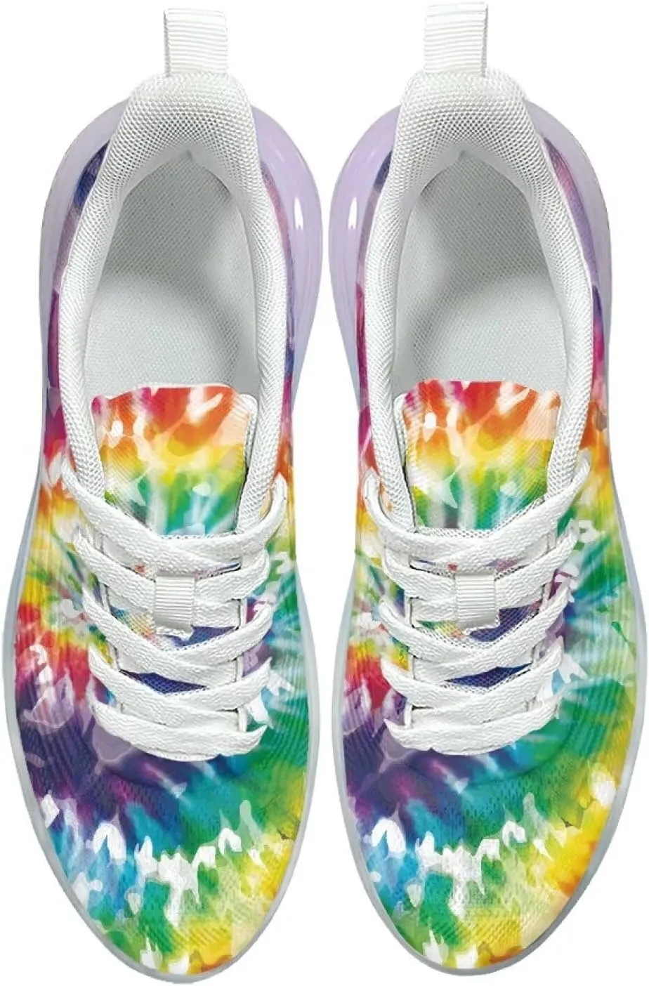Women's Rainbow Sneaker Cozy Lightweight Air Cushion Footwear Travel Sneaker Breathable Anti-Slip Walking Shoes for Women US 6-11