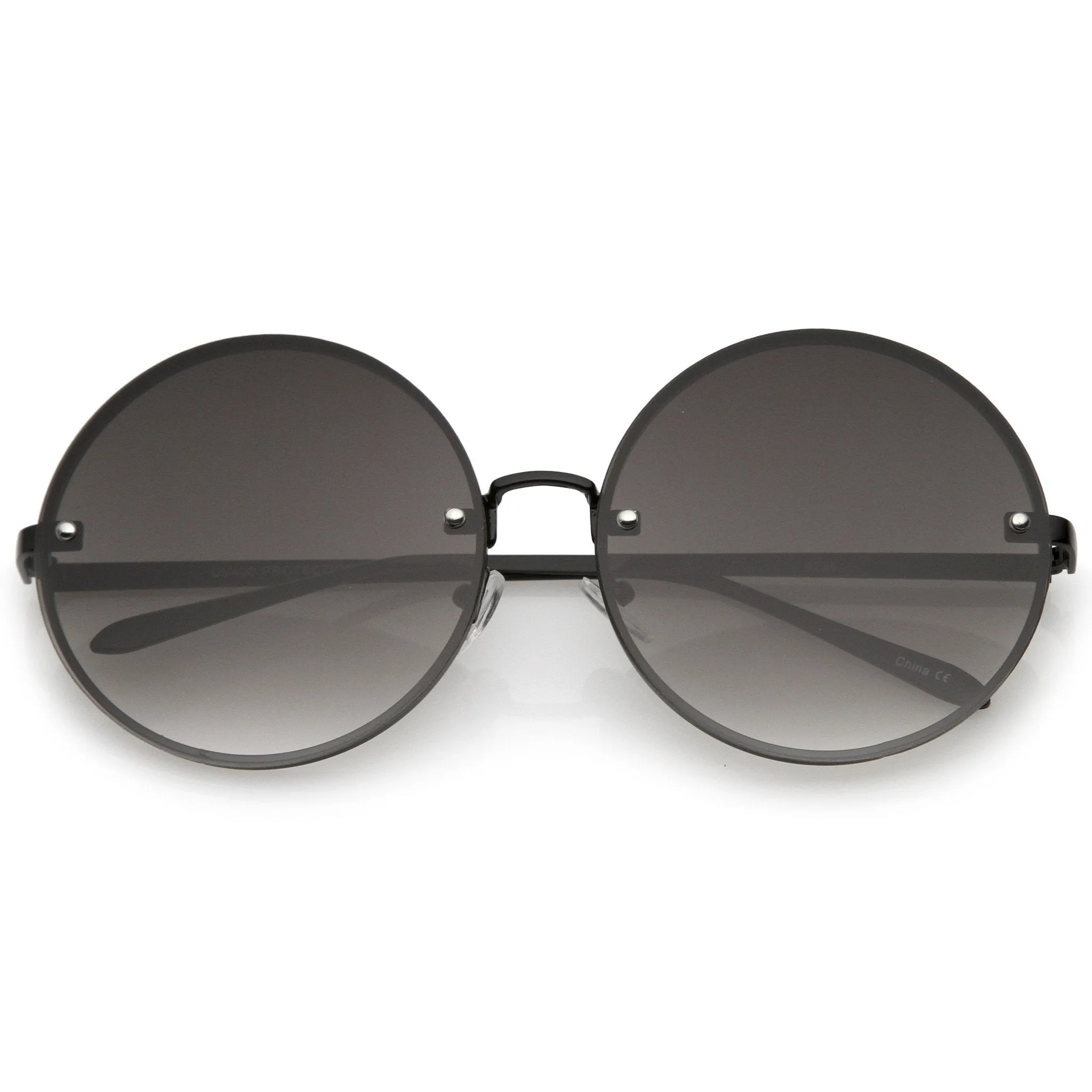 Women's Retro Oversize Round Flat Lens Sunglasses A893