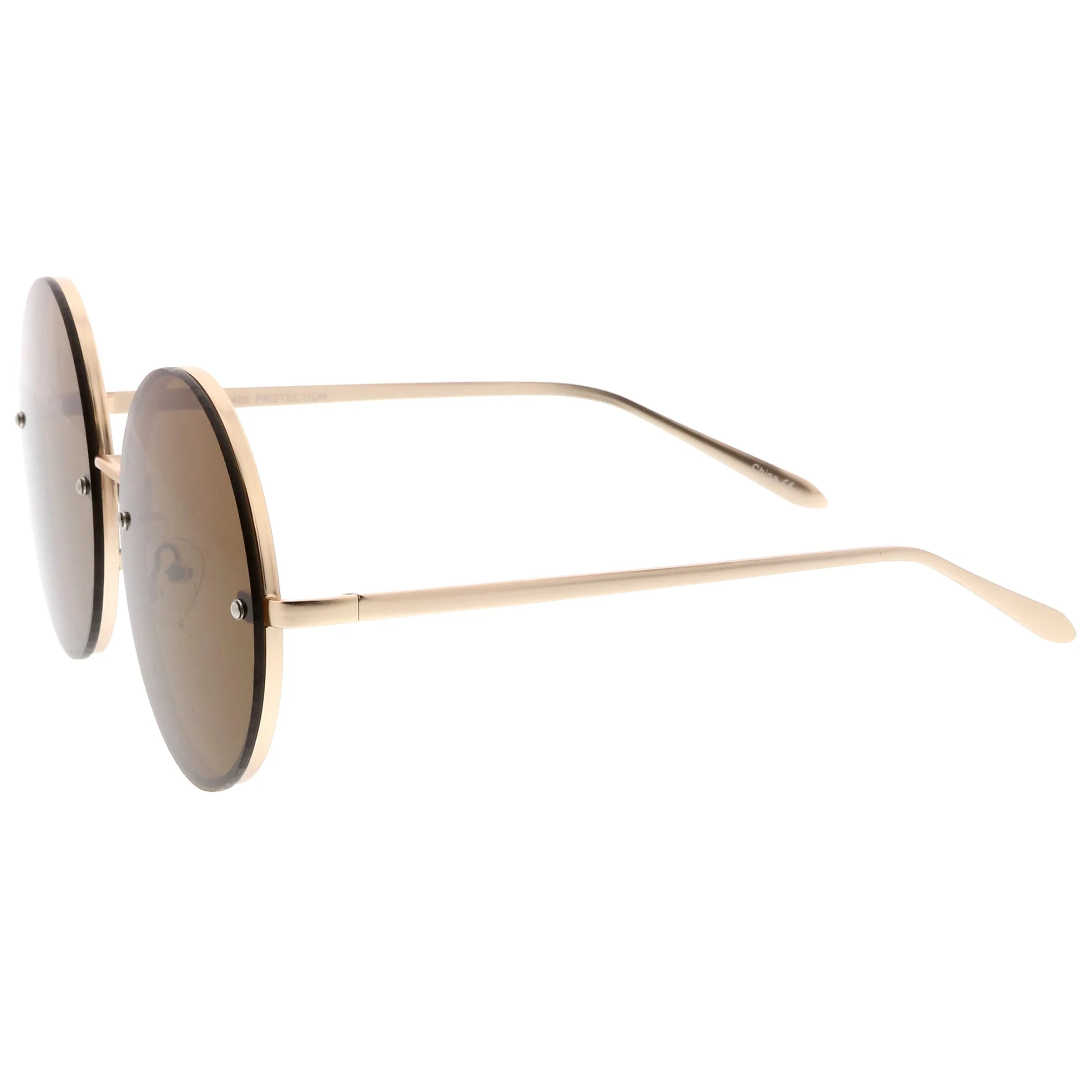 Women's Retro Oversize Round Flat Lens Sunglasses A893