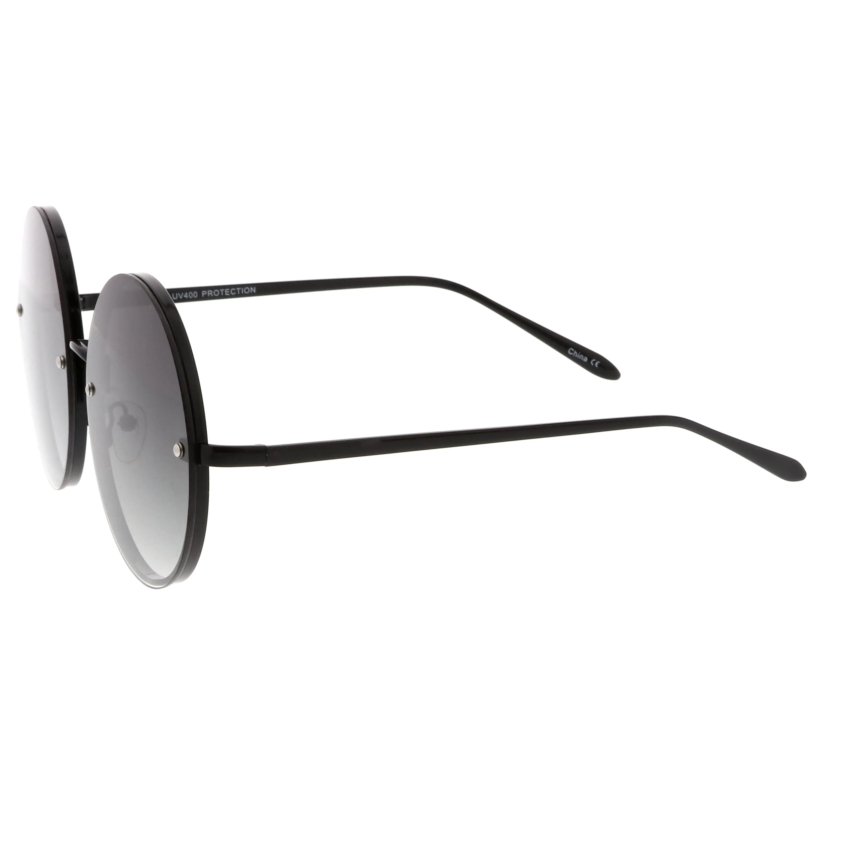 Women's Retro Oversize Round Flat Lens Sunglasses A893