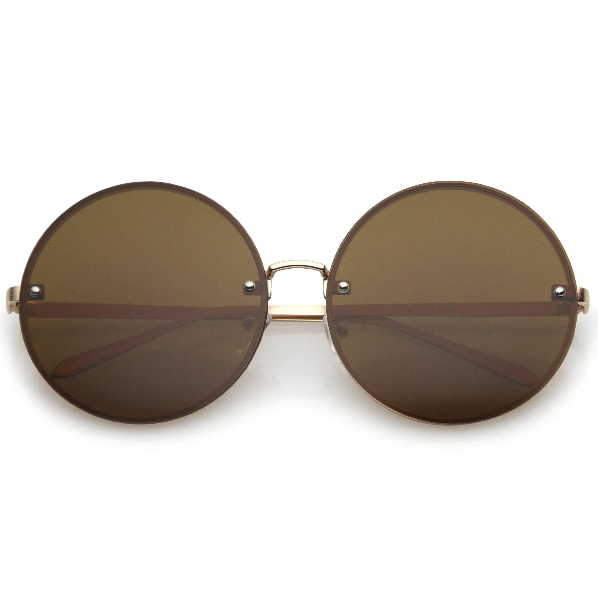 Women's Retro Oversize Round Flat Lens Sunglasses A893