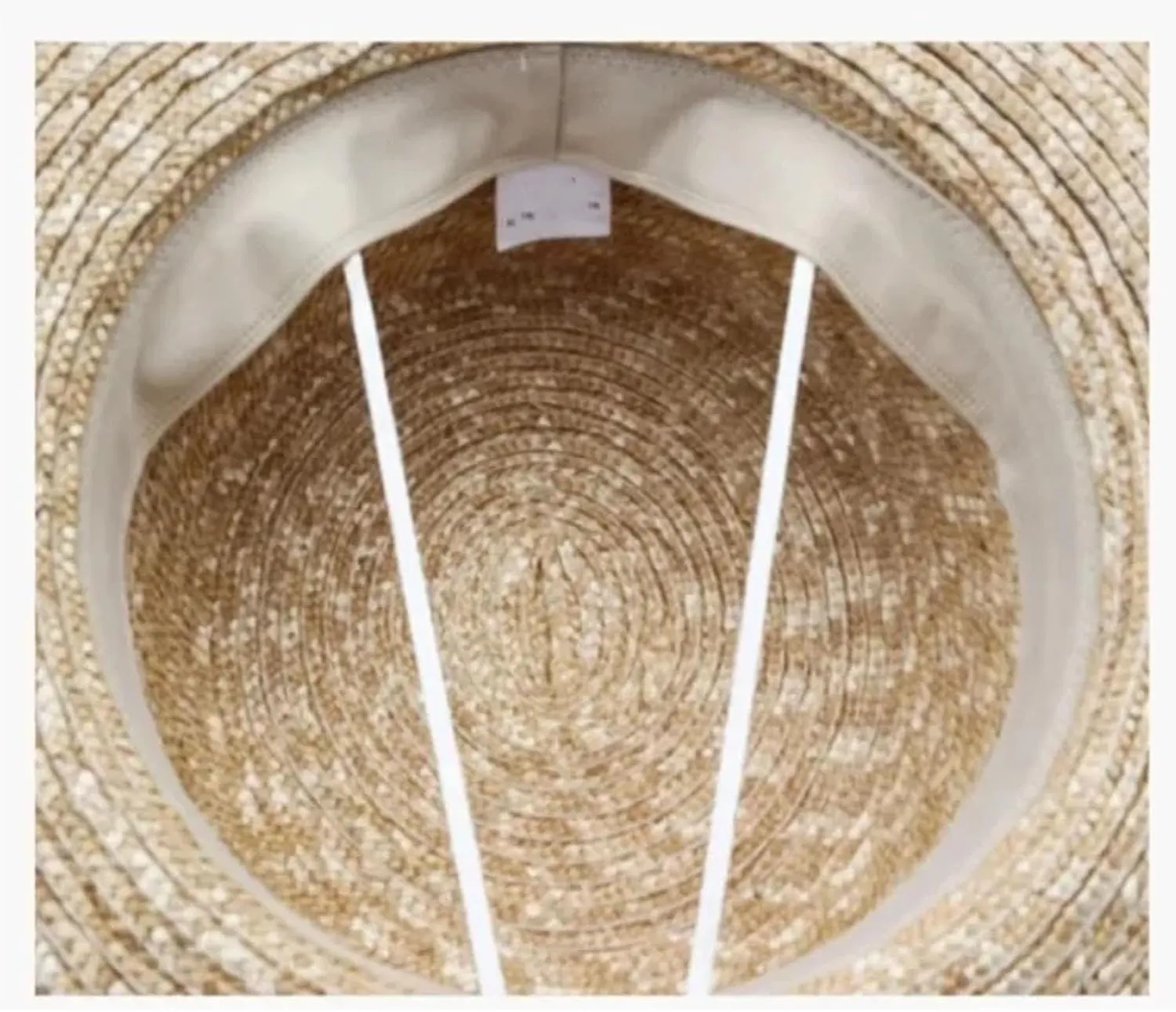 Women's Rhinestones Flat Top Straw Hat Summer Seaside Vacation Beach Hat