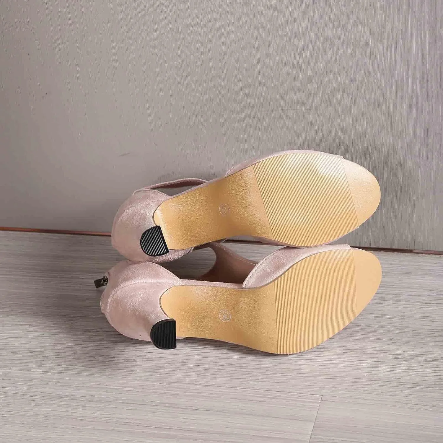 Womens Sandals Comfortable High Heels Dressy Sandals with Ankle Strap Back Zipper