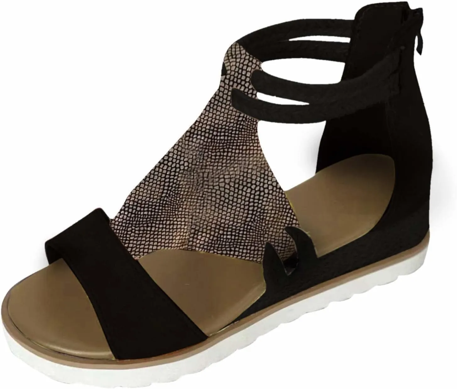 Womens Sandals Summer Dressy Comfortable Bohemia Rhinestone Wedge Sandals for Women Slide Slip On Beach Sandals