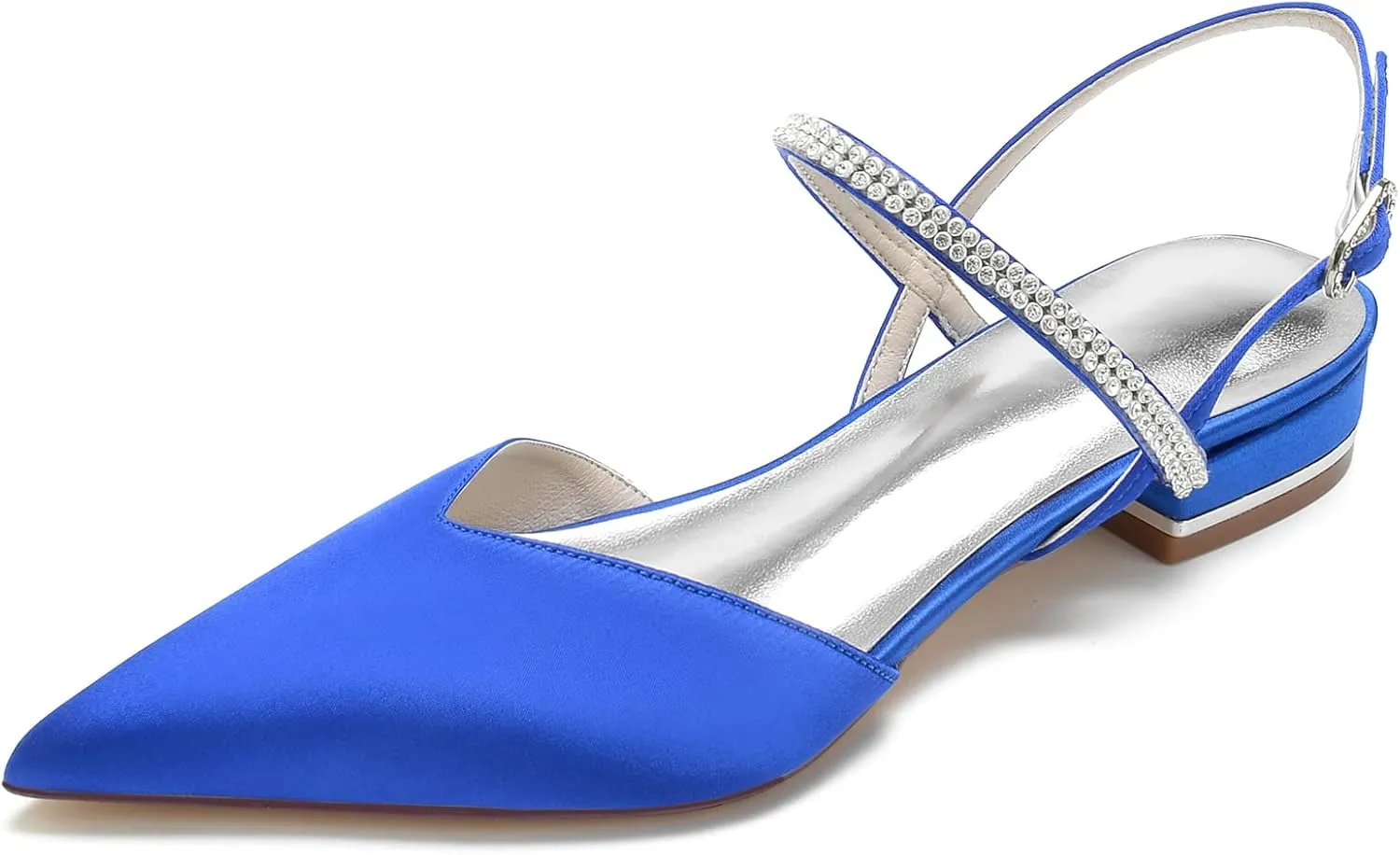 Womens Slingback Flats Shoes for Wedding Bride Comfortable Bridal Shoes,Royal Blue,9