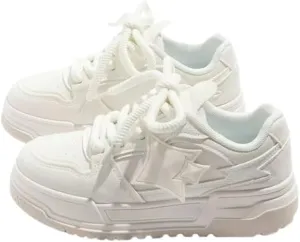Women's Star Sneakers - Cute Chunky Platform Shoes,Y2K Kawaii Style - Comfortable & Lightweight Walking Shoes,Trendy Gift for Her - Casual Streetwear Fashion Sneakers