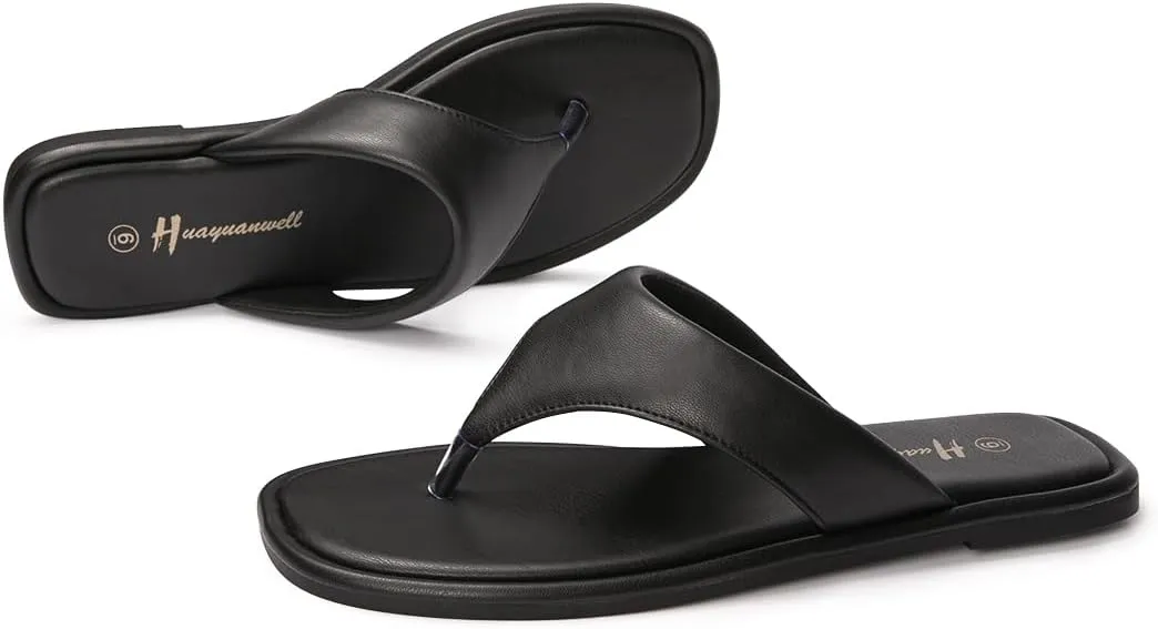 Women's Thong Sandals T Strap Sandals Flip Flop Slip On Flat Sandals Casual Slide Sandals for Women Dressy Summer