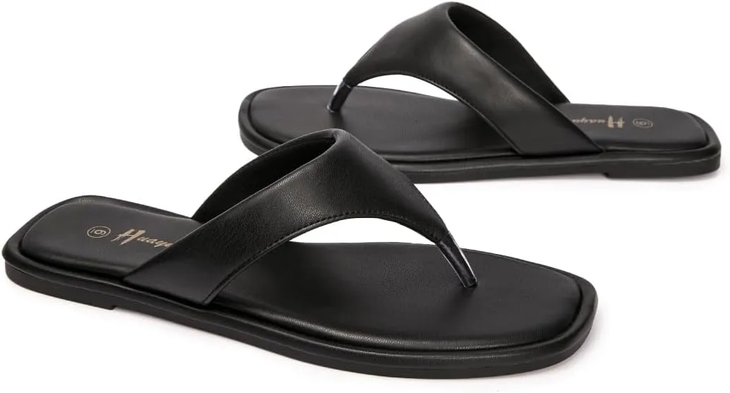 Women's Thong Sandals T Strap Sandals Flip Flop Slip On Flat Sandals Casual Slide Sandals for Women Dressy Summer