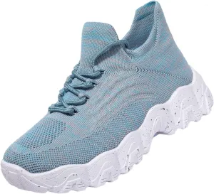 Women's Walking Shoes Slip-On Running Shoes- MD Sole Lightweight Sneakers for Women, Breathable Arch Support Running Gym Shoes