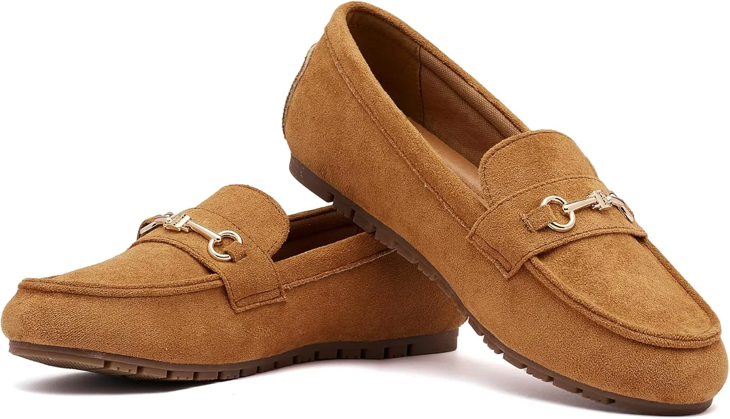 Women's Wide Loafers Casual Slip on Flat Shoes Women's Comfort Penny Loafers with Arch Support Women Dressy Moccasins