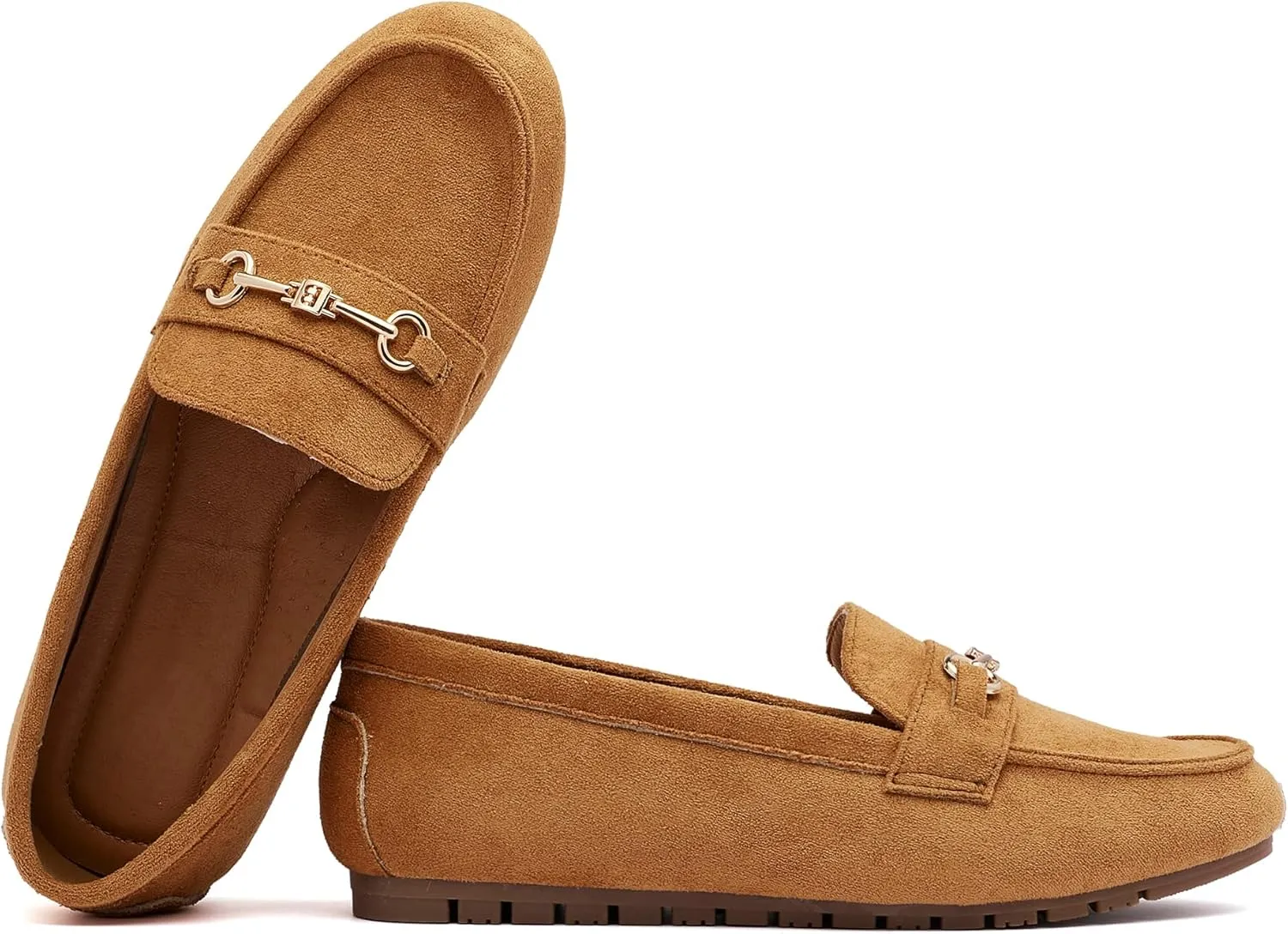 Women's Wide Loafers Casual Slip on Flat Shoes Women's Comfort Penny Loafers with Arch Support Women Dressy Moccasins
