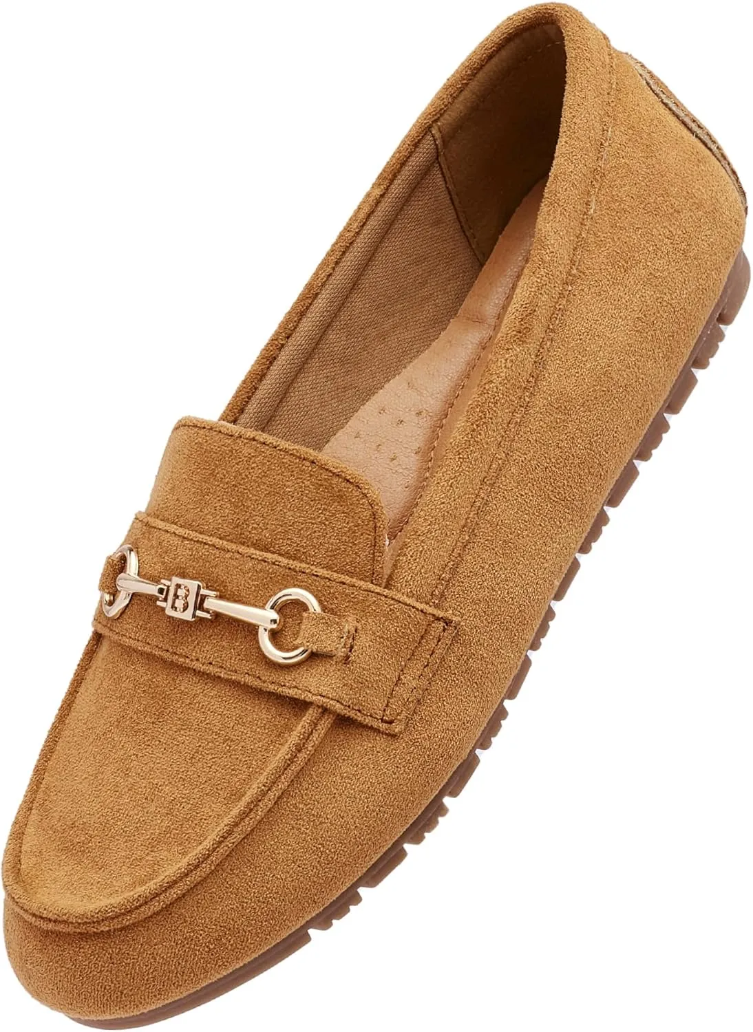 Women's Wide Loafers Casual Slip on Flat Shoes Women's Comfort Penny Loafers with Arch Support Women Dressy Moccasins