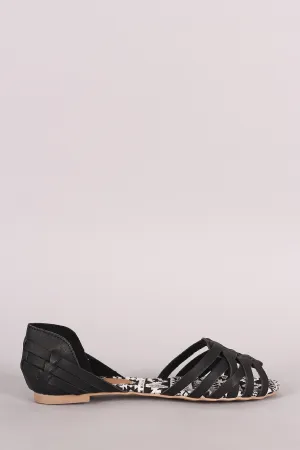 Woven Open Flat Dorsay Leather On-budget Vegan Toe Wholesale Qupid