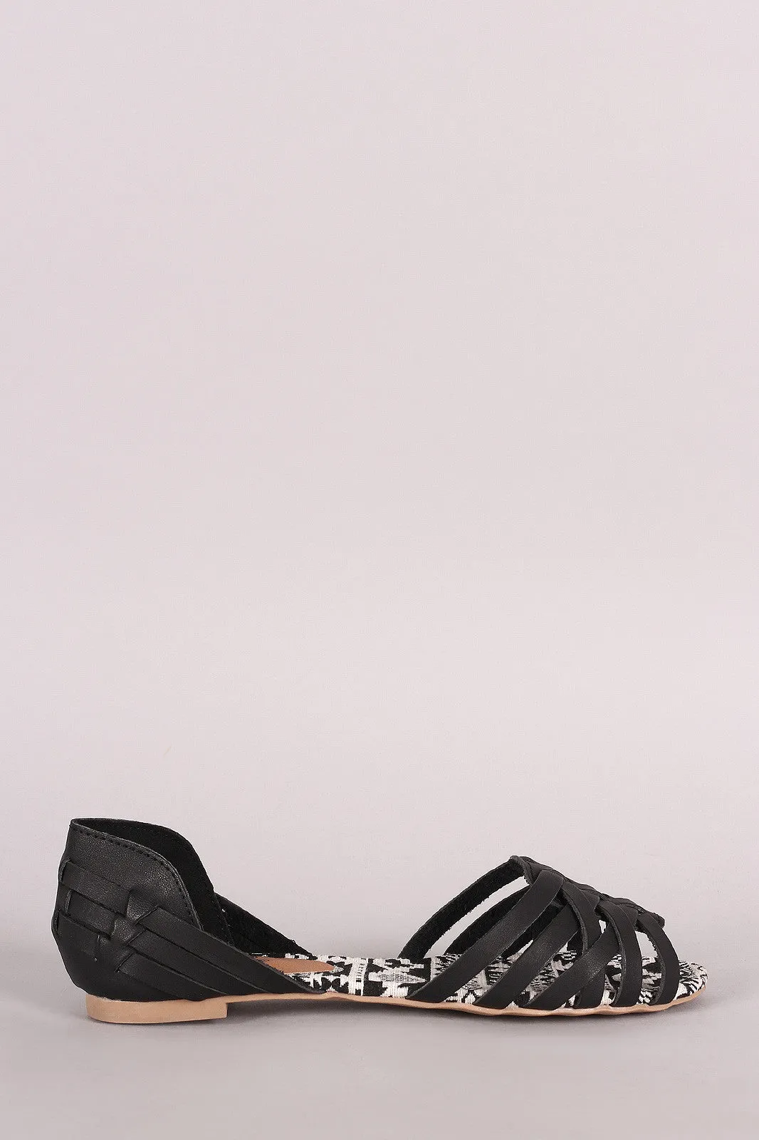 Woven Open Flat Dorsay Leather On-budget Vegan Toe Wholesale Qupid
