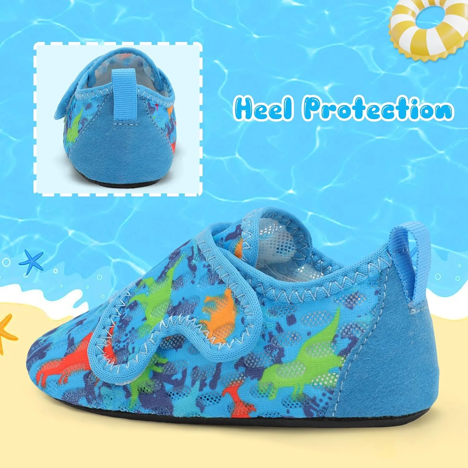 XIHALOOK Toddler Water Shoes Kids Boys Girls Quick Dry Beach Swim Pool Barefoot Aqua Socks