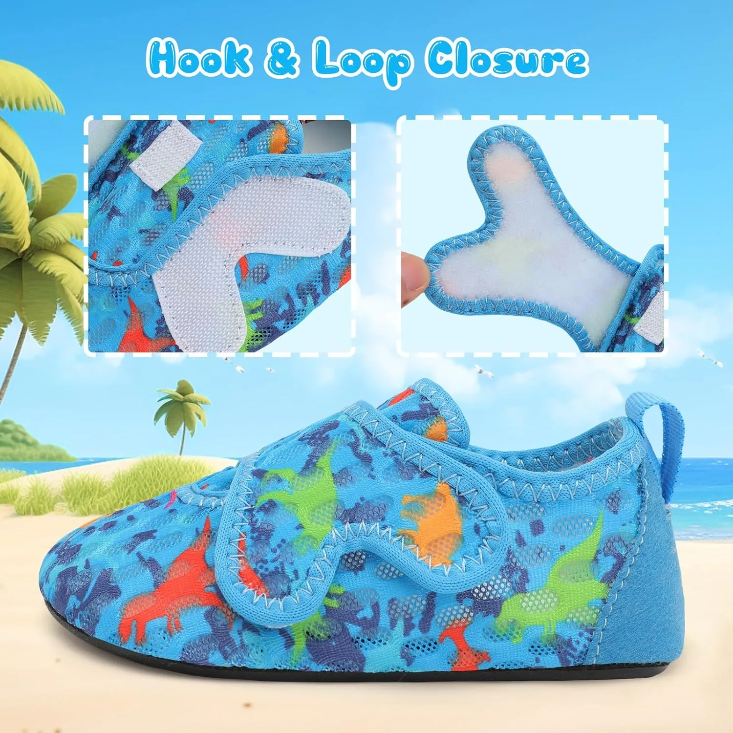 XIHALOOK Toddler Water Shoes Kids Boys Girls Quick Dry Beach Swim Pool Barefoot Aqua Socks