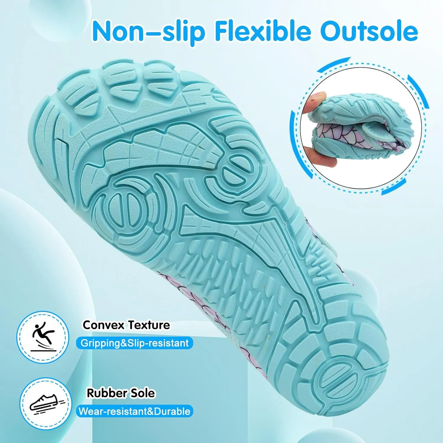 XIHALOOK Water Shoes for Kids Boys Girls Wide Toe Barefoot Quick Dry for Beach Swim Pool Surf Aqua Sports