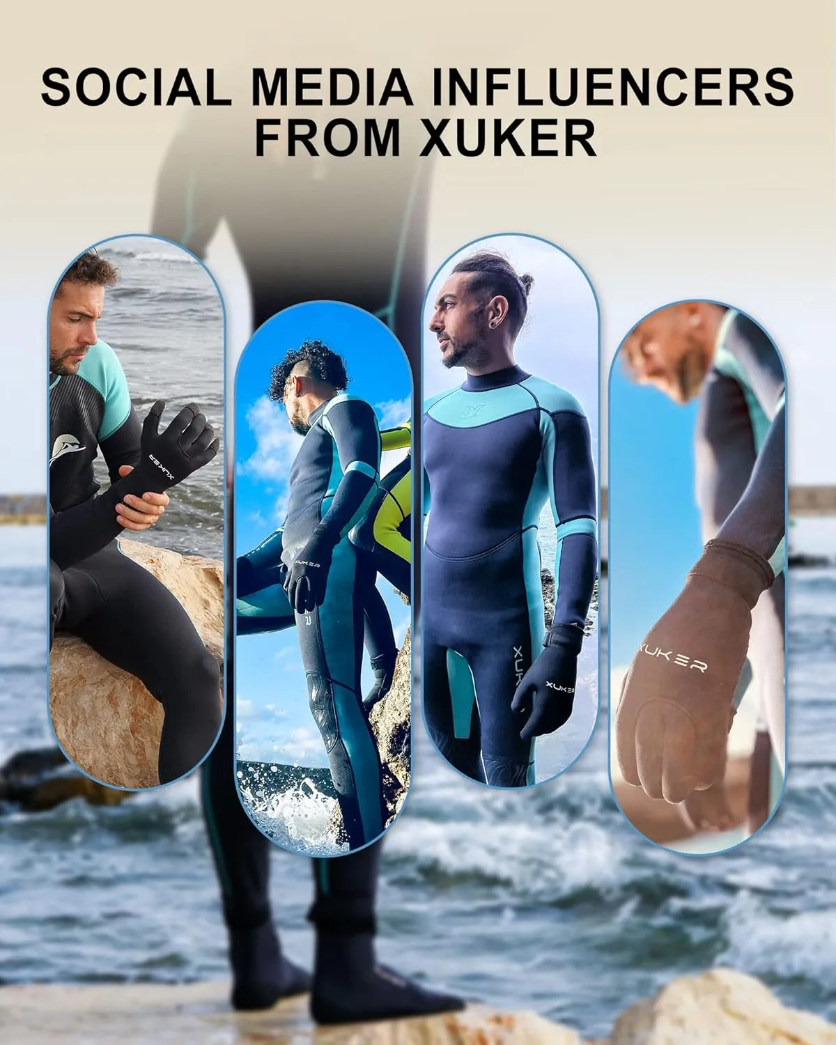 XUKER Neoprene Water Socks 3mm, Sand Proof Beach Volleyball Socks Diving Socks for Outdoor Water Sports