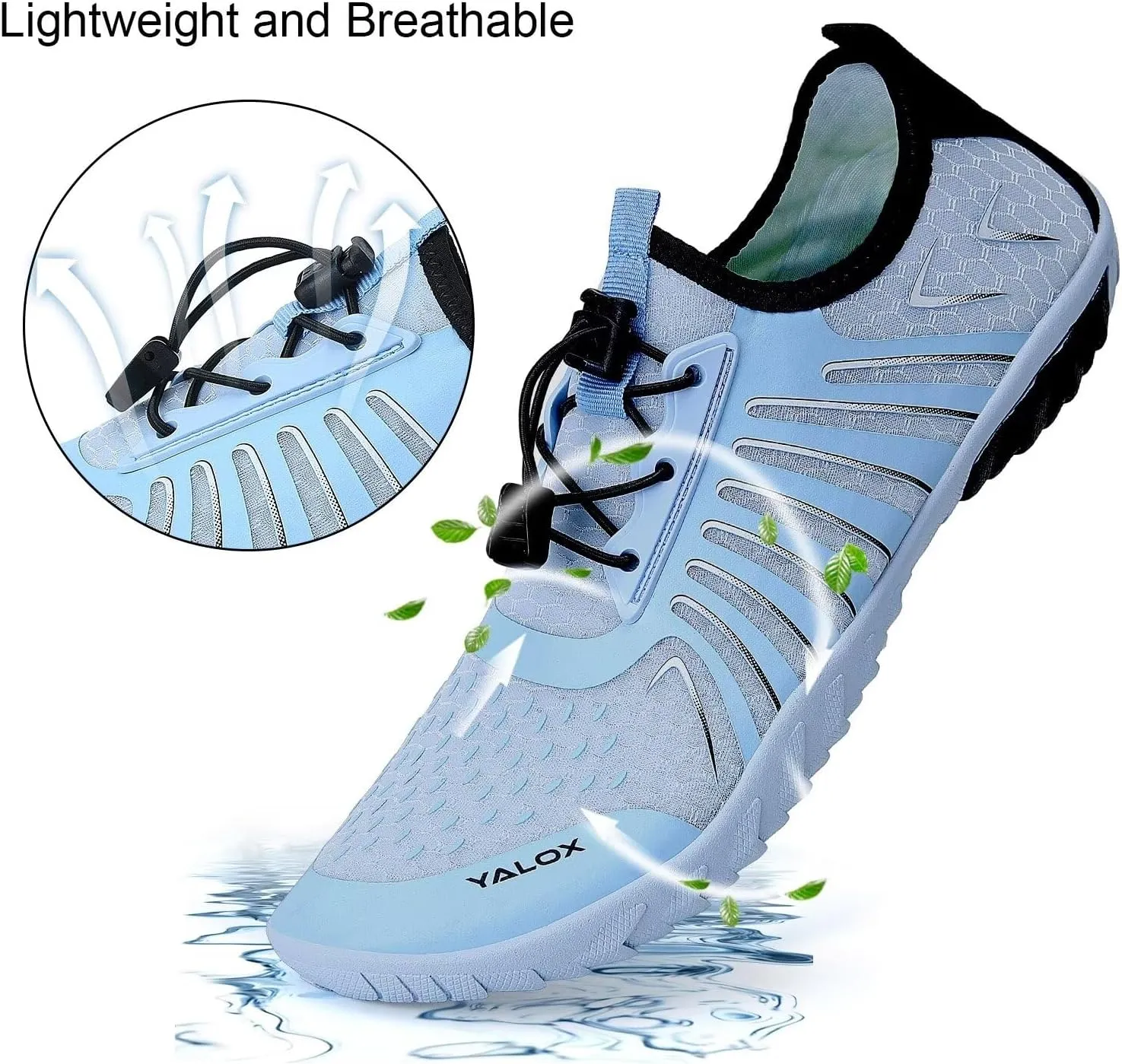 YALOX Water Shoes Men's Women's Swim Shoes Outdoor Beach Barefoot Quick-Dry Aqua Pool Socks Swimming Yoga Surfing Exercise