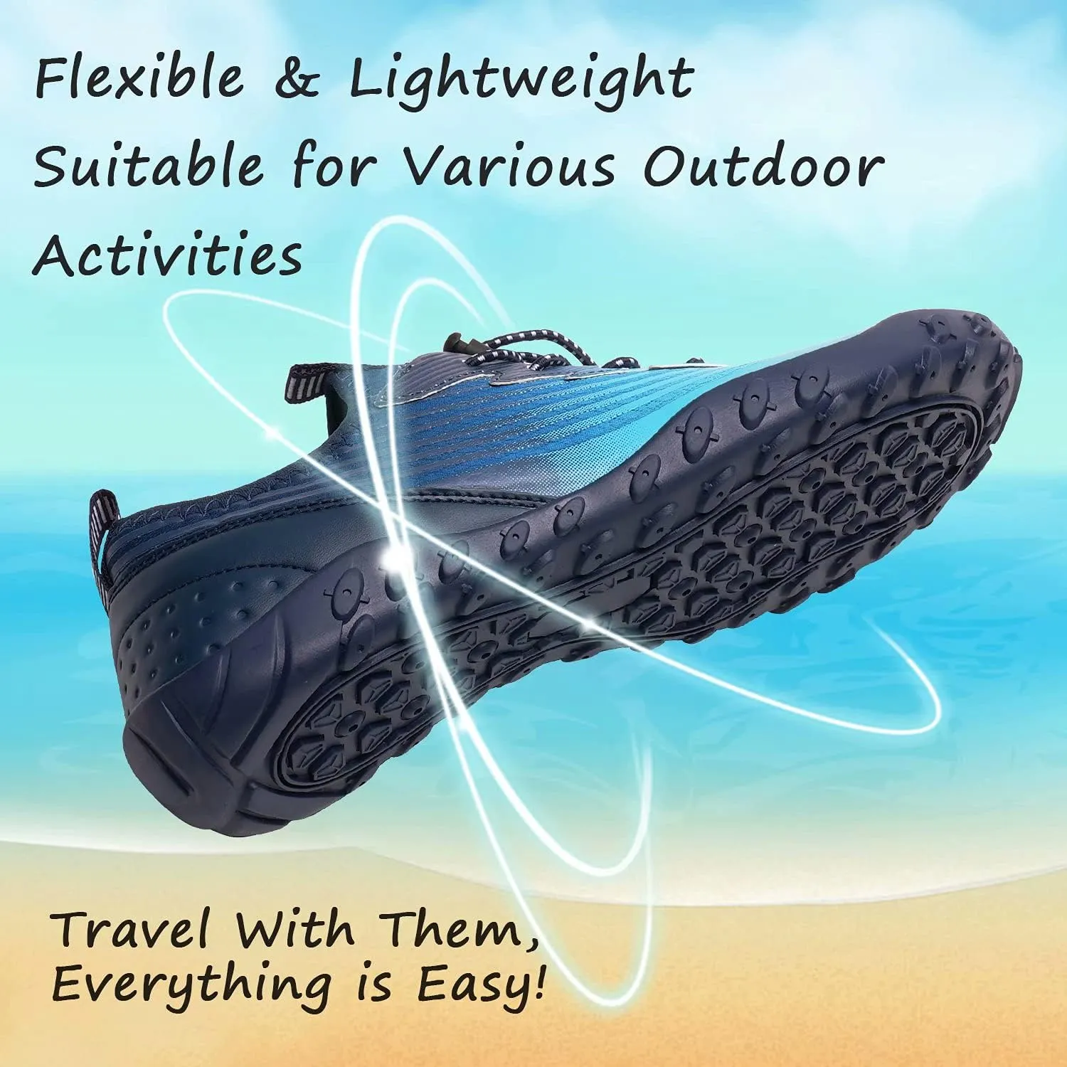 YALOX Water Shoes Men's Women's Swim Shoes Outdoor Beach Barefoot Quick-Dry Aqua Pool Socks Swimming Yoga Surfing Exercise