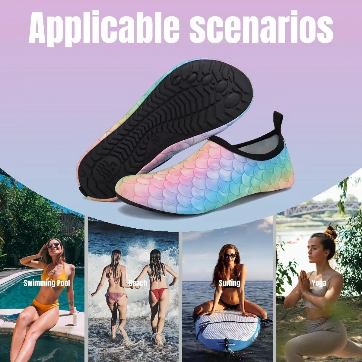 YALOX Water Shoes Women's Men's Outdoor Beach Swimming Aqua Socks Quick-Dry Barefoot Shoes Surfing Yoga Pool Exercise