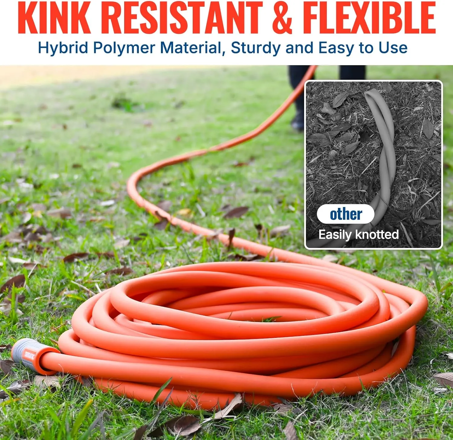 YAMATIC Heavy Duty Garden Hose 5/8 in x 100 ft with Swivel Fitting, Super Flexible Water Hose, All-weather, Lightweight, Burst 600 PSI