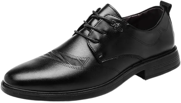 YZABEL Men's Classic Pointed Toe Lace Up Oxford Shoes, Stylish Flat Low Top Business Casual Shoes, Lightweight and Comfortable for Daily Commuting Activity