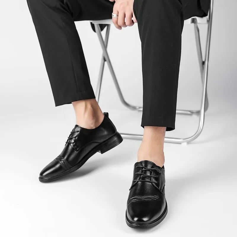 YZABEL Men's Classic Pointed Toe Lace Up Oxford Shoes, Stylish Flat Low Top Business Casual Shoes, Lightweight and Comfortable for Daily Commuting Activity