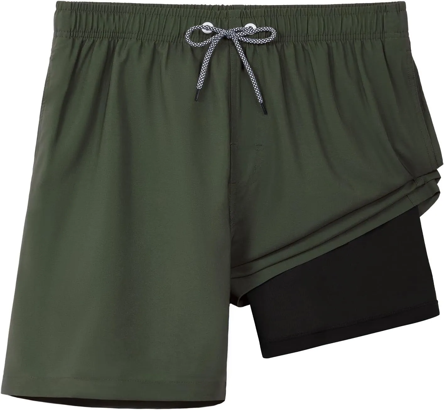 zeetoo Mens Swim Trunks with Compression Liner 5.5" Inseam Quick Dry Swim Shorts