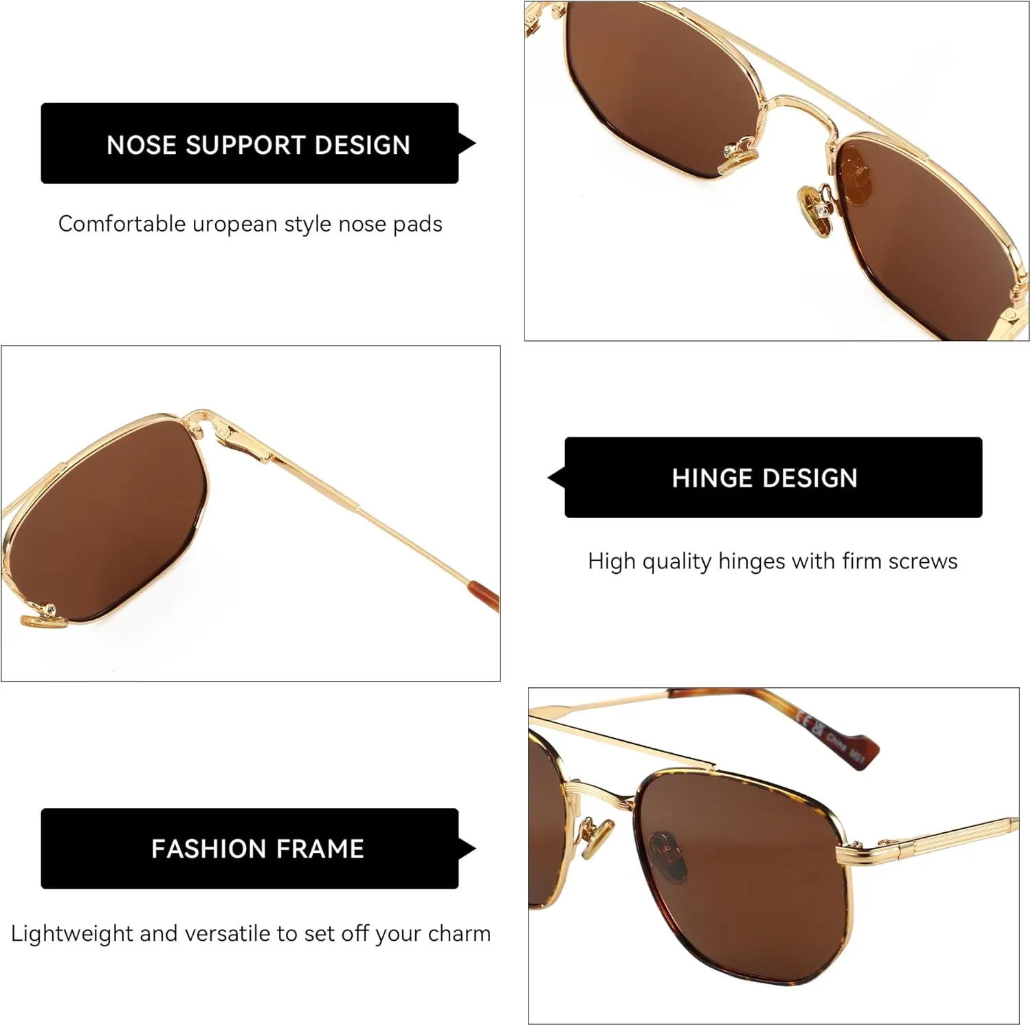 ZENOTTIC Retro Hexagon Aviator Polarized Sunglasses for Men Women-Vintage Fashion Double Bridge Metal UV400 Protection Shades