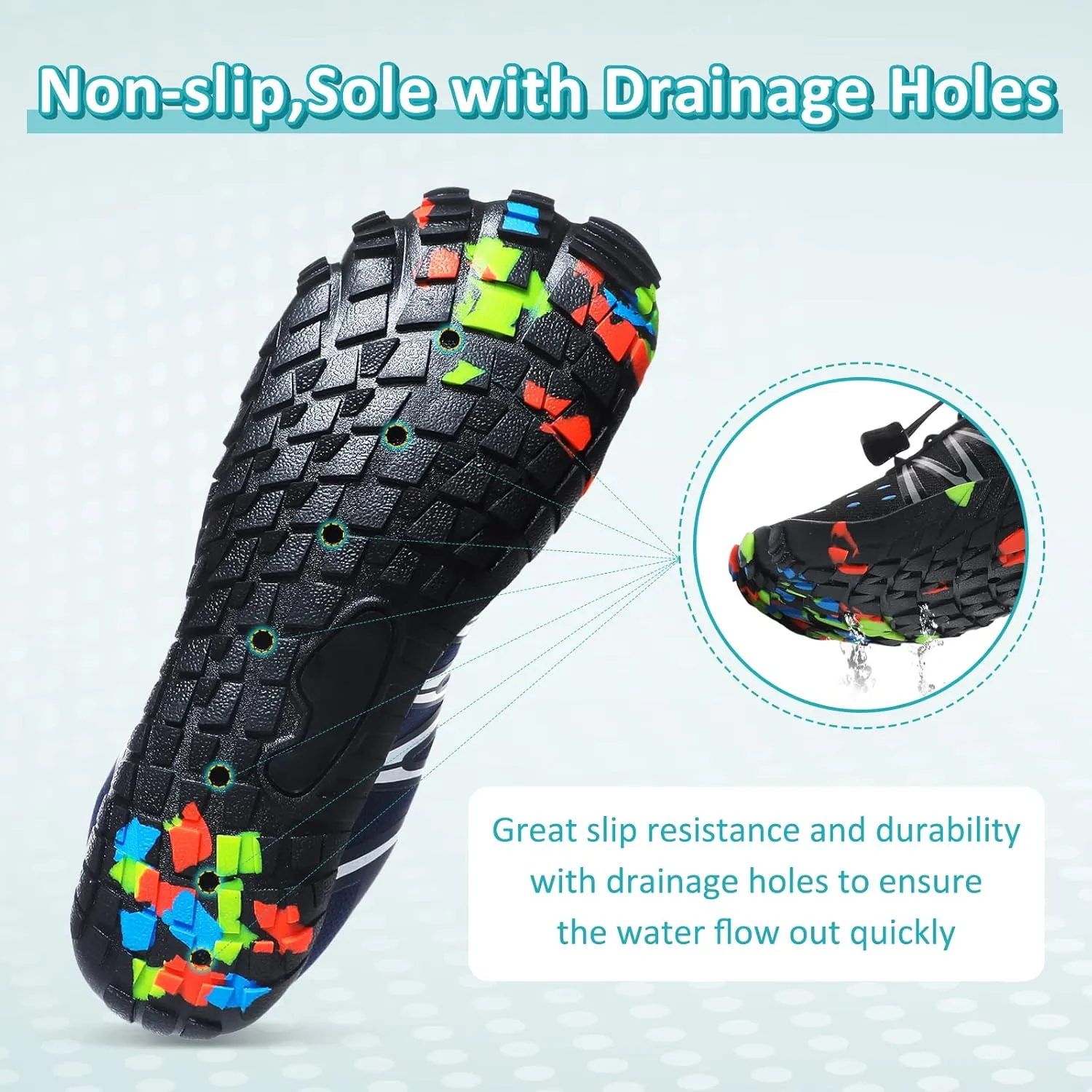 ziitop Water Shoes for Men Women Beach Barefoot Swim Rock Climbing Pool Shoes Socks, Anti-Slip Breathable Quick Dry Lightweight Slip-on, Outdoor Sport Hiking Walking Boating Fishing Diving Surfing