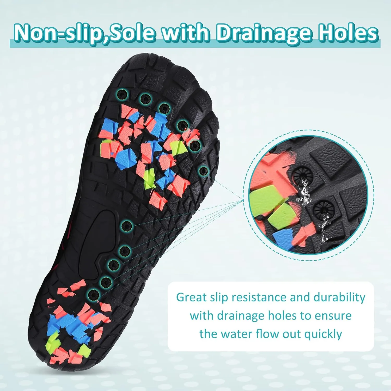 ziitop Water Shoes for Men Women Beach Barefoot Swim Rock Climbing Pool Shoes Socks, Anti-Slip Breathable Quick Dry Lightweight Slip-on, Outdoor Sport Hiking Walking Boating Fishing Diving Surfing