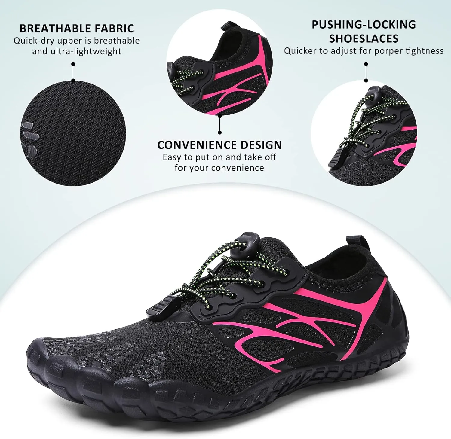 ziitop Water Shoes for Men Women Beach Barefoot Swim Rock Climbing Pool Shoes Socks, Anti-Slip Breathable Quick Dry Lightweight Slip-on, Outdoor Sport Hiking Walking Boating Fishing Diving Surfing