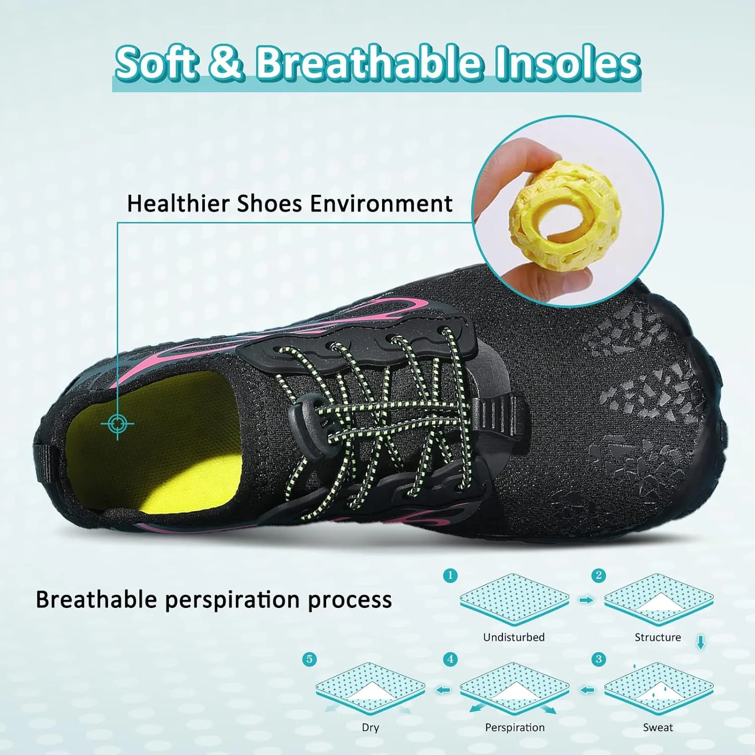 ziitop Water Shoes for Men Women Beach Barefoot Swim Rock Climbing Pool Shoes Socks, Anti-Slip Breathable Quick Dry Lightweight Slip-on, Outdoor Sport Hiking Walking Boating Fishing Diving Surfing