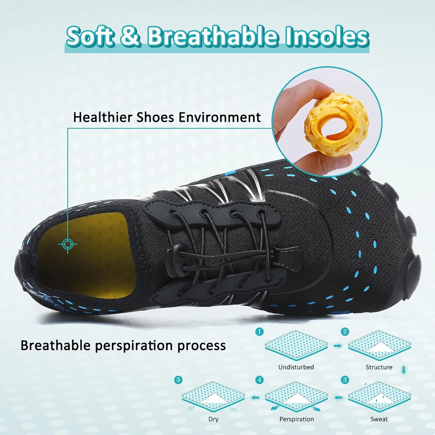 ziitop Water Shoes for Men Women Beach Barefoot Swim Rock Climbing Pool Shoes Socks, Anti-Slip Breathable Quick Dry Lightweight Slip-on, Outdoor Sport Hiking Walking Boating Fishing Diving Surfing